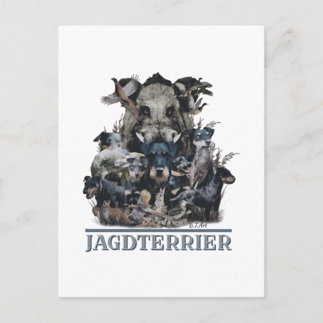 Cartes Pour Fêtes Annuelles Jagdterrier (Devant)