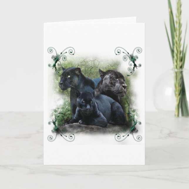 Cartes Pour Fêtes Annuelles Jaguar noir (Devant)