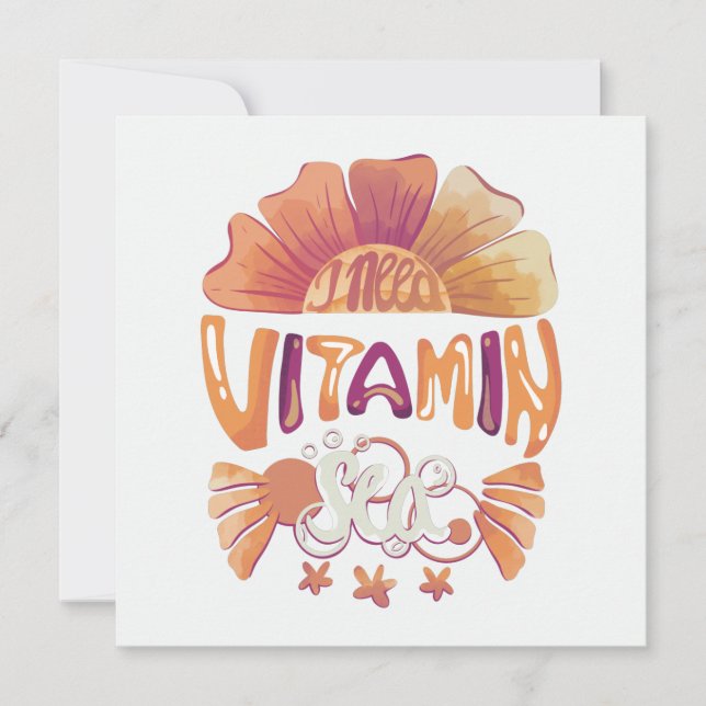 Cartes Pour Fêtes Annuelles J'Ai Besoin De Vitamine Mer : Échappement De Couch (Devant)