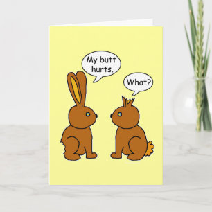 Cartes Pour Fêtes Annuelles J'Ai Blessé Le Mur ! Lapin