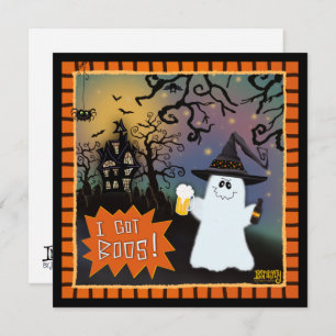 Cartes Pour Fêtes Annuelles J'Ai Boos Jote Ghost Inspirivity Halloween