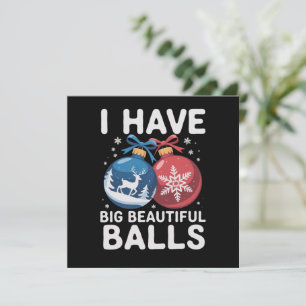 Cartes Pour Fêtes Annuelles J'ai de Grosses Belles Boules Noël Drôle Couple