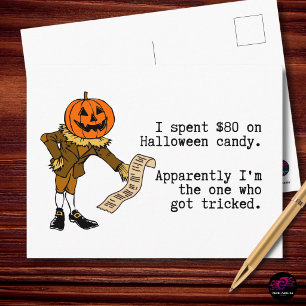 Cartes Pour Fêtes Annuelles J'ai dépensé 80 $ en friandises d'Halloween Drôle