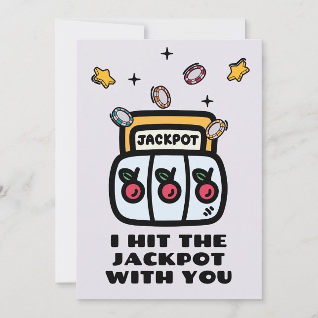 CARTES POUR FÊTES ANNUELLES J'AI GAGNÉ LE JACKPOT AVEC VOUS (Devant)
