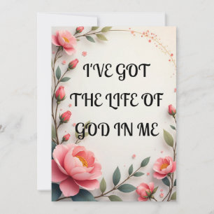 Cartes Pour Fêtes Annuelles J'ai la vie de Dieu en moi