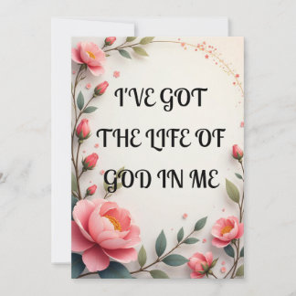 Cartes Pour Fêtes Annuelles J'ai la vie de Dieu en moi
