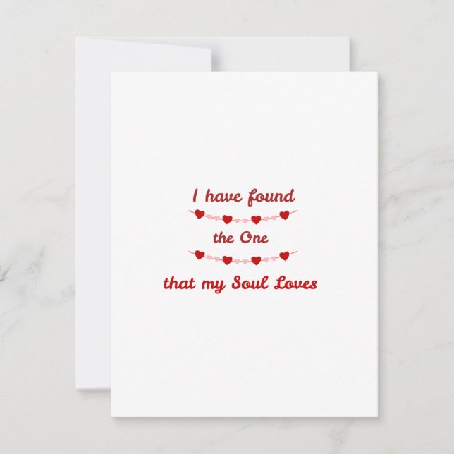 Cartes Pour Fêtes Annuelles J'ai trouvé celui que mon âme aime sur un (Devant)