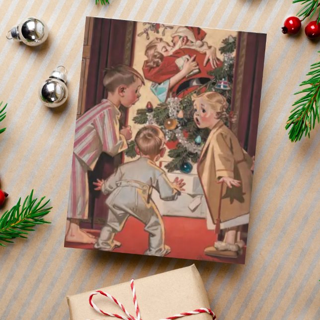 Cartes Pour Fêtes Annuelles J'ai vu maman embrasser le Père Noël Personnalisé  (Créateur téléchargé)
