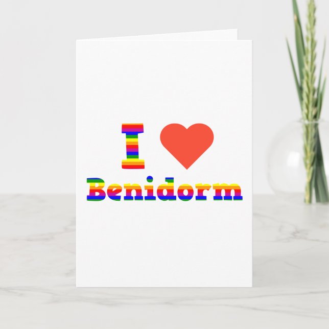 Cartes Pour Fêtes Annuelles J'aime Benidorm (Devant)