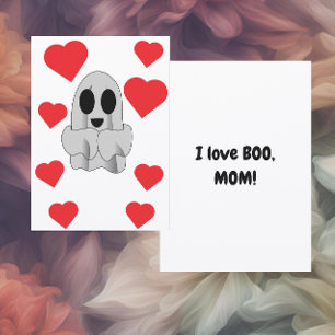 Cartes Pour Fêtes Annuelles J'aime BOO Maman Plat