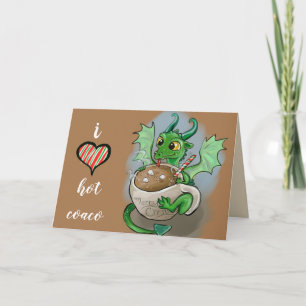 Cartes Pour Fêtes Annuelles J'AIME chaud Coaco Baby Dragon Christmas Mug