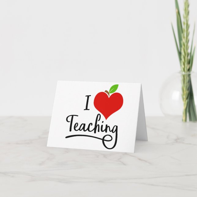 Cartes Pour Fêtes Annuelles J'aime Enseignant Enseignant (Devant)