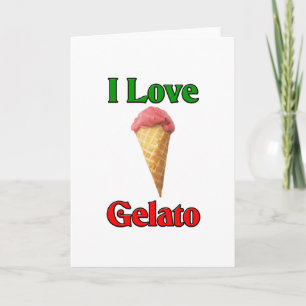 Cartes Pour Fêtes Annuelles J'aime Gelato (la crème glacée italienne)