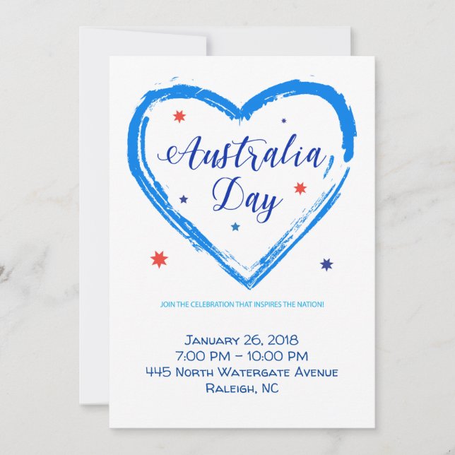 Cartes Pour Fêtes Annuelles "J'AIME L'AUSTRALIE" Journee de l'Australie 26 jan (Devant)