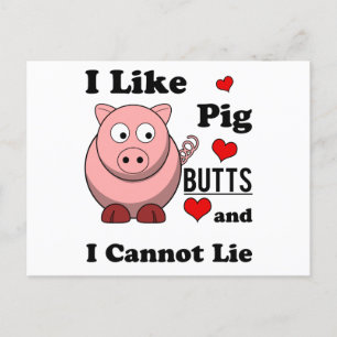 Cartes Pour Fêtes Annuelles J'Aime Les Beurres De Cochon Drôle Porc Butt Rôti