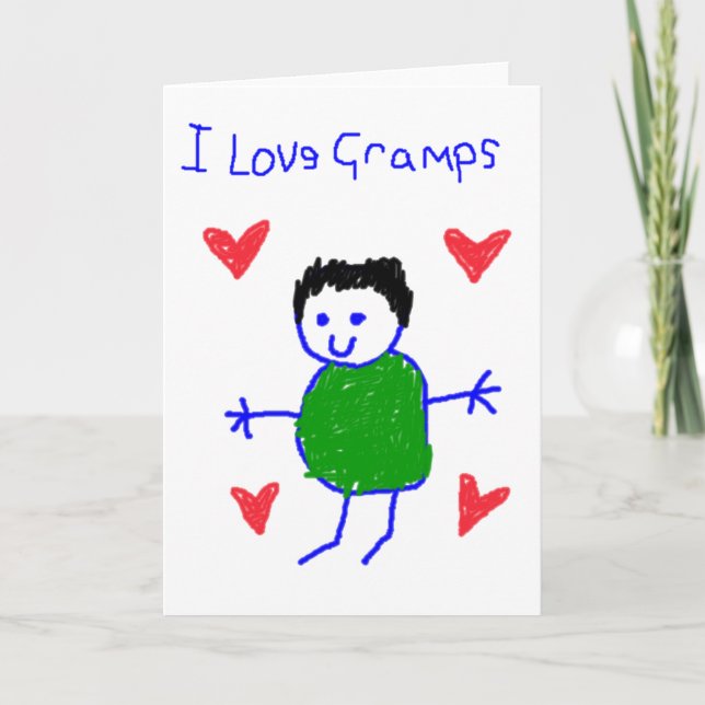 Cartes Pour Fêtes Annuelles J'Aime Les Grampes (Devant)