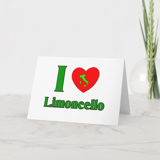 Cartes Pour Fêtes Annuelles J'aime Limoncello (Devant)