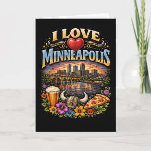 Cartes Pour Fêtes Annuelles J'aime Minneapolis