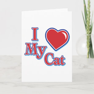 Cartes Pour Fêtes Annuelles J'aime mon chat