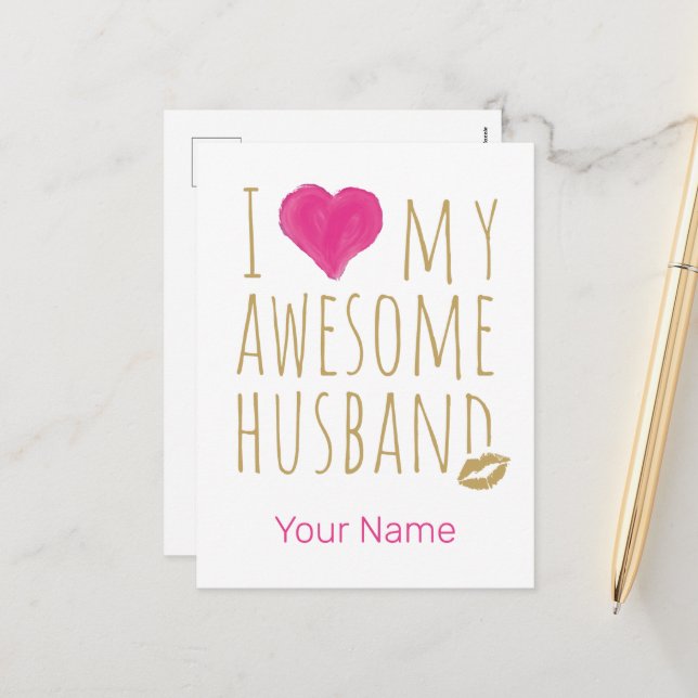 Cartes Pour Fêtes Annuelles J'aime mon merveilleux anniversaire de Mariage de  (Devant/Arrière en situation)