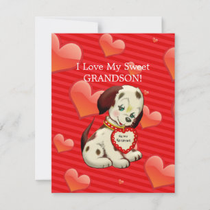Cartes Pour Fêtes Annuelles J'aime mon petit-fils chéri...voeux de la Saint-Va