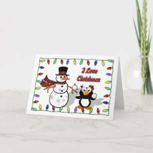 Cartes Pour Fêtes Annuelles J'aime Noël
