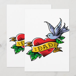 Cartes Pour Fêtes Annuelles J'aime Papa Tatouage Cadeau Parfait pour la Fête d