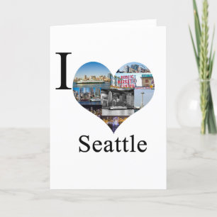 Cartes Pour Fêtes Annuelles J'aime Seattle