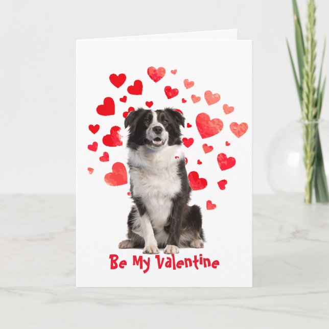 Cartes Pour Fêtes Annuelles J'Aime Te friser Collie Dog Valentine (Devant)