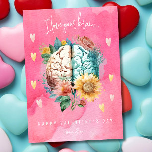 Cartes Pour Fêtes Annuelles J'aime ton cerveau drôle pour la Saint Valentin