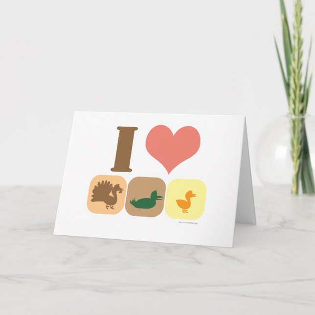 Cartes Pour Fêtes Annuelles J'Aime Turducken ! (Devant)
