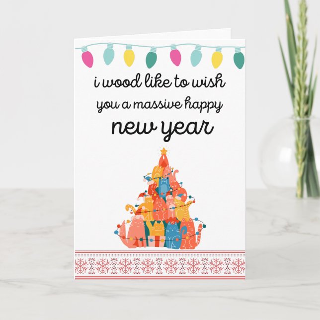 Cartes Pour Fêtes Annuelles j'aimerais vous souhaiter une bonne année. (Devant)