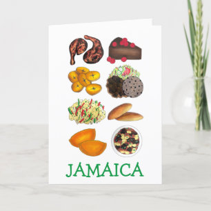 Cartes Pour Fêtes Annuelles JAMAICA Jamaïcain Foods Caribbean Island Cuisine
