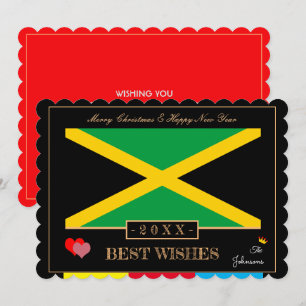 Cartes Pour Fêtes Annuelles Jamaïque Drapeau & Bonne année / Meilleur voeux Ca