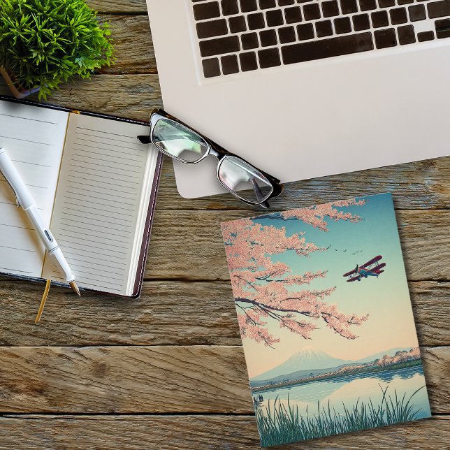 Cartes Pour Fêtes Annuelles Japanese Cherry Blossom Biplane Airplane Aviation (Créateur téléchargé)