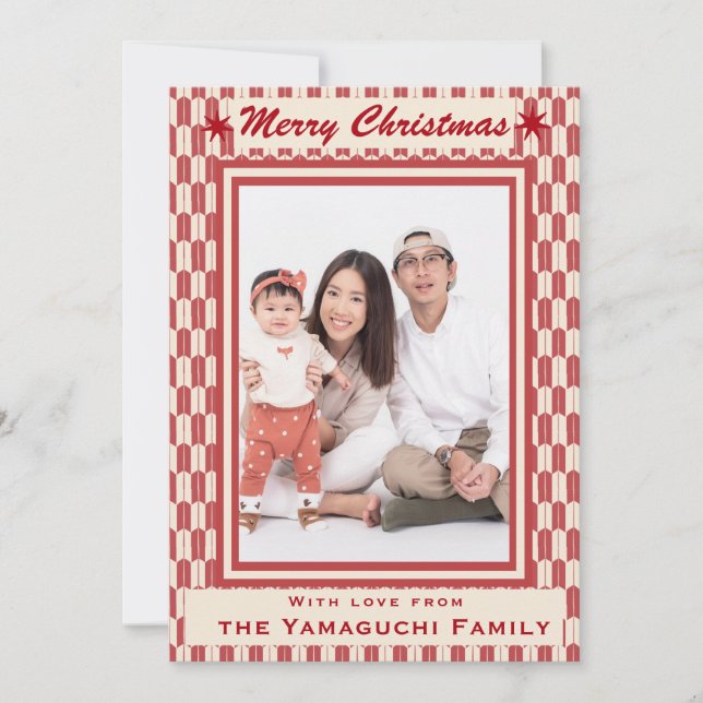 Cartes Pour Fêtes Annuelles Japanese Geometric Yagasuri Pattern Photo Holiday  (Devant)