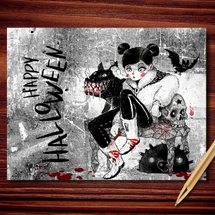 Cartes Pour Fêtes Annuelles Japanese Horror Créatif Fille Halloween
