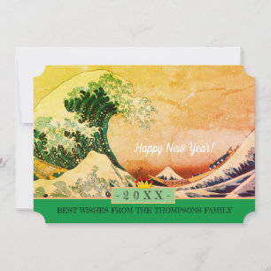 Cartes Pour Fêtes Annuelles Japon Art & Happy New Year ! Wave