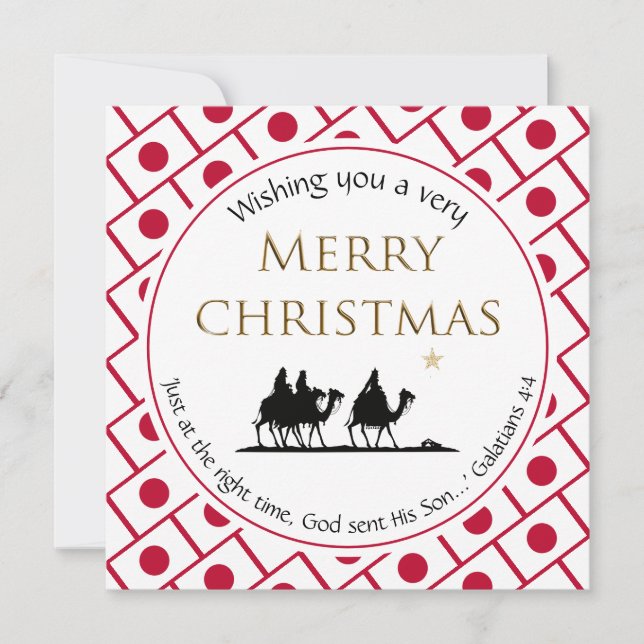 Cartes Pour Fêtes Annuelles JAPON DRAPEAU TROIS HOMMES Sages Noël Japonais (Devant)