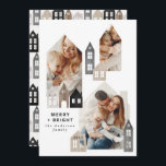 Cartes Pour Fêtes Annuelles Japon moderne Noël Nordique maisons 3 photo chic<br><div class="desc">Moderne Japon Noël Nordique maisons design simple 3 photo carte de vacances design</div>