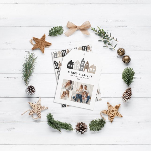 Cartes Pour Fêtes Annuelles Japon moderne Noël Nordique maisons 3 photo chic (Créateur téléchargé)