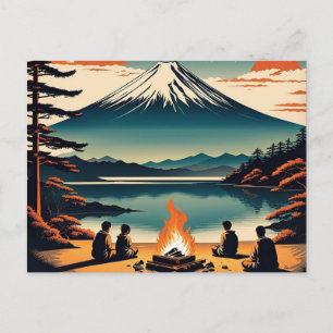 Cartes Pour Fêtes Annuelles Japonais AI Mt Fuji Camping