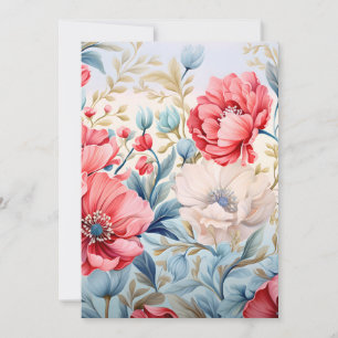 Cartes Pour Fêtes Annuelles Jardin botanique de fleurs romantiques élégantes