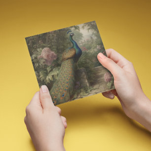 Cartes Pour Fêtes Annuelles Jardin Botanique Paon Vintage Beaux-Arts Fêtes
