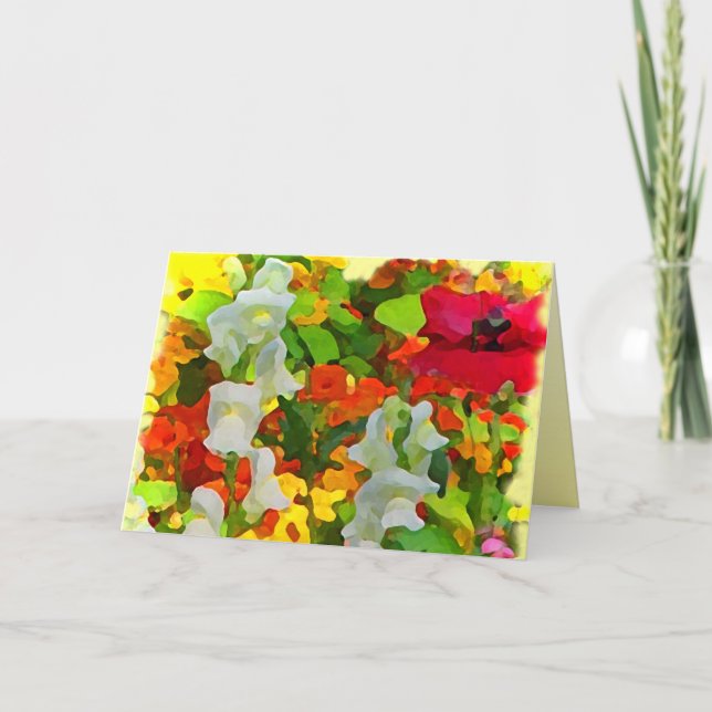 Cartes Pour Fêtes Annuelles Jardin coloré Pâques (Devant)