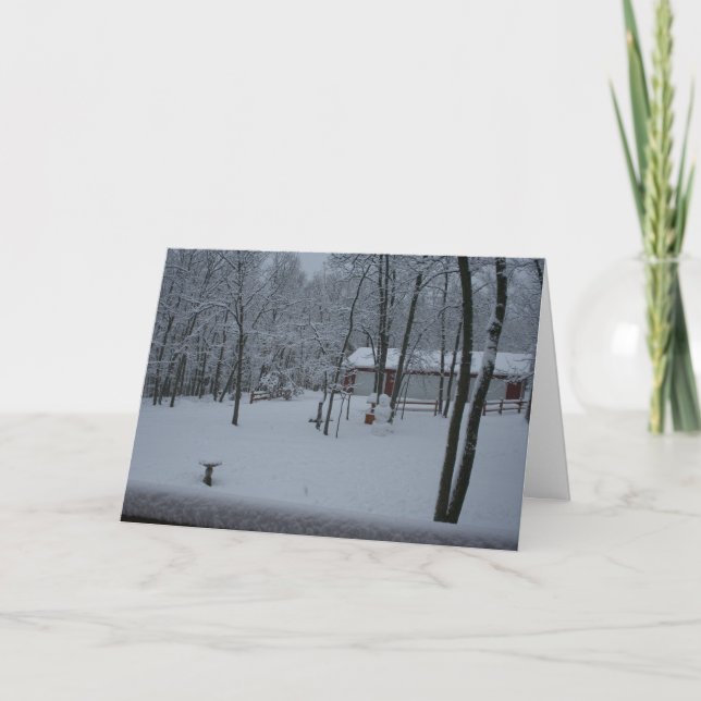 Cartes Pour Fêtes Annuelles Jardin couvert de neige (Devant)