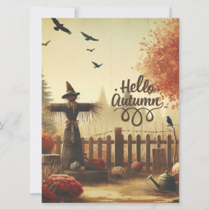 Cartes Pour Fêtes Annuelles Jardin d'automne & épouvantail 