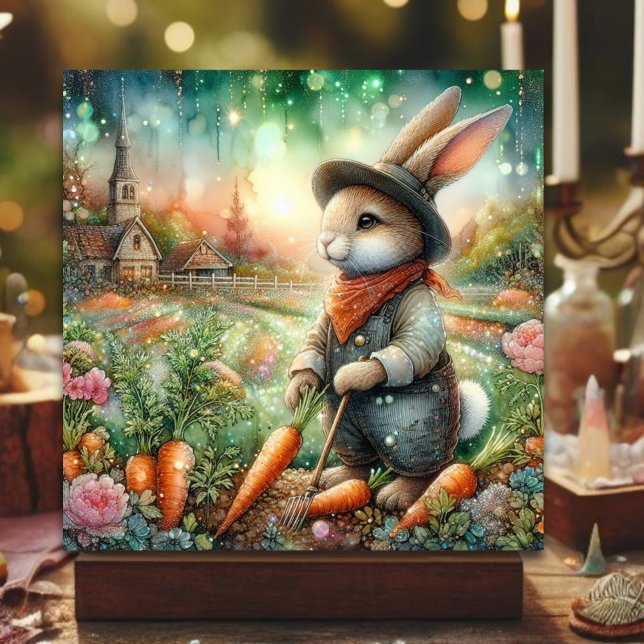 Cartes Pour Fêtes Annuelles Jardin de campagne Whimssar Bunny Pâques (Créateur téléchargé)