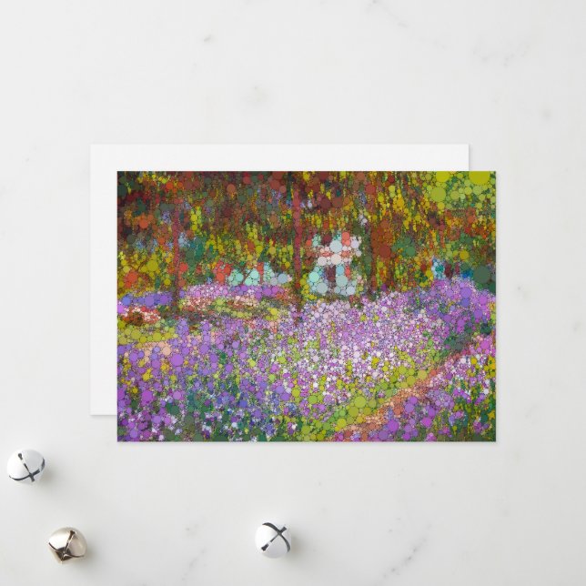 Cartes Pour Fêtes Annuelles Jardin de l'artiste à Giverny par After Claude Mon (Devant/Arrière en situation)