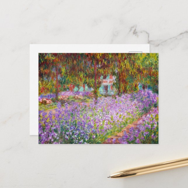 Cartes Pour Fêtes Annuelles Jardin de l'artiste à Giverny par Claude Monet (Devant/Arrière en situation)